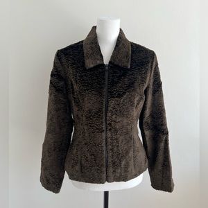 Monika Turtle chocolate brown faux shearling jacket - Size Small